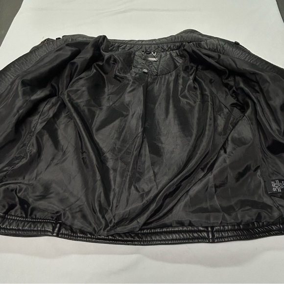 J2 Jou Jou Women Leather Moto Biker Jacket Sz XL Zip Cropped Vegan Black Grunge - Picture 7 of 13